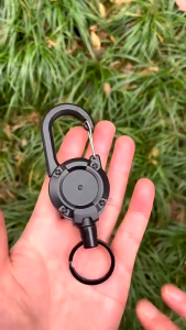 【Anti-theft】Anti-Lost Carabiner Keyring Automatic Retractable Keychain Holder Carabiner Clip Lock Key Ring with Steel Clip Lock