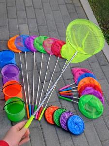 Childrens Outdoor Fishing Net Extendable Shrimp Doll Bucket Toy Fine Mesh Iron Material for Beach Gathering And Fishing