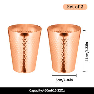 450ml Aluminum Cup Hammered Copper Plating Cup Anti-fall Aluminum Beer Cup Metal Cola Cold Drink and Juice Cups For Outdoor Home