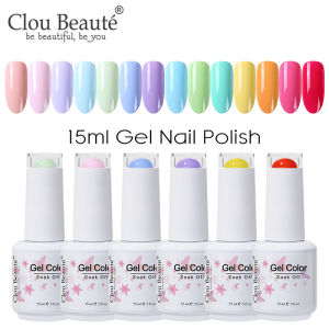 Clou Beaute 56 Colors Gel Nail Polish Pastal Pink Green Lavender UV Nail Gel Soak Off UV Varnish Macaron Gel Paint 15ml Nail Art