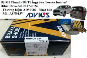 Bộ Bố Thắng/ Má Phanh/ Guốc Phanh Sau Toyota Innova đời 2017 - 2024 Thương Hiệu ADVIOS - Japan Mã A8N013V