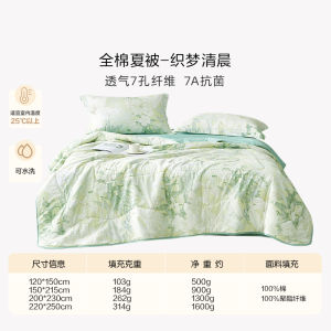 Lore Summer Quilt Core Air Conditioner Quilt Student Dormitory Pure Cotton Fabric 7A Antibacterial Fiber Washable Summer Quilt