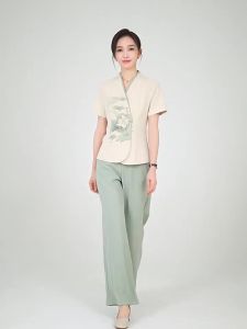 Beauty Salon Traditional Chinese Style Uniform SPA and Medical Aesthetics Technician Suit