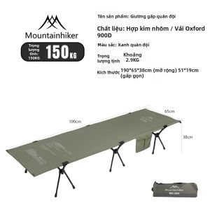 Lều giường xếp dã ngoại Mountainhiker bản rộng khung nhôm siêu nhẹ chống mưa