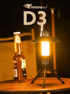 Portable Silver No D3 Camping Lantern Outdoor Tent Atmosphere Light Hanging LED Long Battery Life Rechargeable Lamp