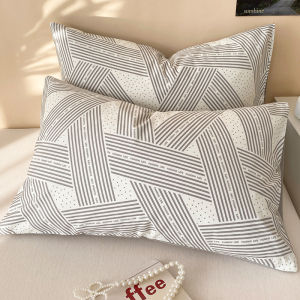 Khăn Trải Giường Cotton Sọc Đơn Giản Một Cặp Chất Liệu Cotton Nguyên Chất Vỏ Lót Đệm Cho Ký Túc Xá Và Khách Sạn