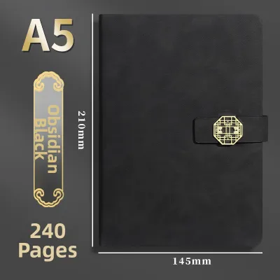 Muulee | Customized Thick A5 Notebook Print Logo Engraved Gift for Office Meetings Teachers Graduation