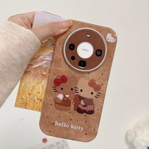 Huawei Mate70Pro+ Phone Case Womens Style Large View Window Full Cover Anti-Fall Protective Shell with Lanyard Sister KT Cat Design