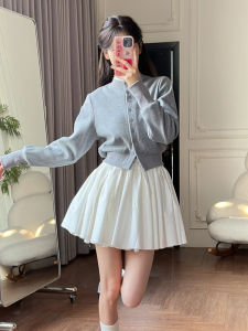 GATTIBOR | Bộ Đầm Len Phong Cách Học Đường Hàn Quốc Miu Aesthetic