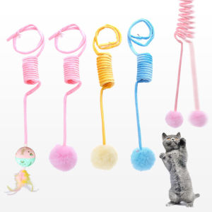 Spring Cat Teasing Ball Cat Self-Happy Relieving Boredom Hanging Door Spring Fur Ball Toy Cat Toys