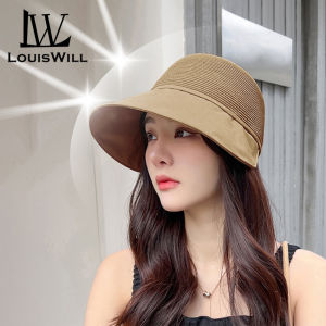 LouisWill Caps For Women Women Sun Cap Womens Beach Hat Sun Visor Hat Casual Knitted Sun Hats Portable Beach Cap Large Brim Cap Sun Protection Cap UV Protection Straw Hats for Summer Outdoor Travel Hats For Women