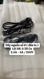 Dây nguồn số 8 dài 1.5m lõi đồng vỏ PVC bền bỉ 250V / 2.5A - 5A 1000W