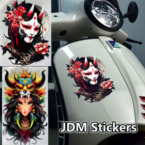 สติกเกอร์สไตล์ญี่ปุ่น JDM หน้ากากเผ่ารูปลอกไวนิลกันน้ำความงามของดอกซากุระ