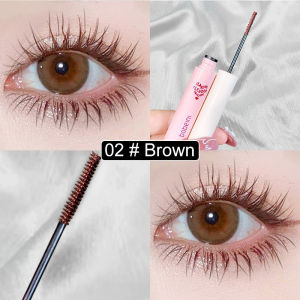 Ultra-Fine Brush Mascara Makeup Silk Fiber Lengthens Eyelashes Waterproof Fast Dry Matte Brown Black Curling Mascara Comestics