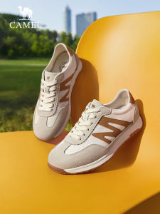 Camel Mens Retro Casual Shoes Classic T-Head Trendy Shoes Versatile Vintage Deqin Shoes Spring Autumn Season round Toe Rubber Sole