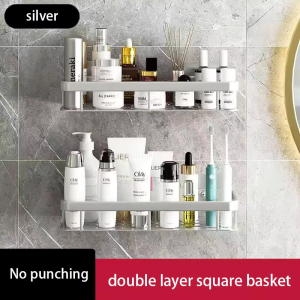 Washroom Shampoo Storage Rack Wall-mounted Hole-free Bath Washbasin Wall Corner Shower Gel Shelf Multi-functional Kitchen Rack