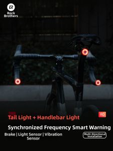 RockBros | Brake Synchronized Tail Light and Handlebar Light for Night Cycling