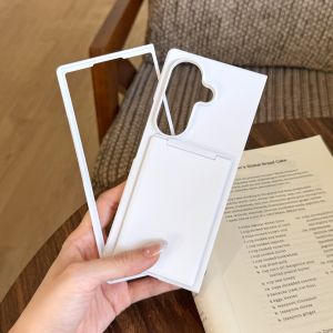 szhaiyu | Flip Wallet Holder Phone Case for Samsung Galaxy Z Fold 8 Ultra Fold 7 6 5 Fold7 Matte Transparent Card Insertion Bracket Cover