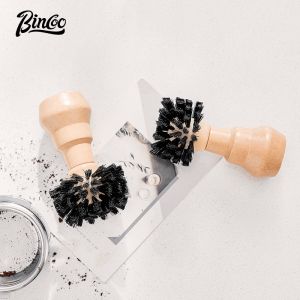 Bincoo Powder Bowl Cleaning Brush Coffee Machine Handle Solid Wood Cleaning Brush Bar Tool 51/58mm