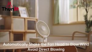 324Thunlit พัดลมตั้งโต๊ะติดผนัง แกว่งหัวอัตโนมัติ 4000mAh รีโมตคอนล 7 นิ้ว แบบพกพา พัดลมตั้งโต๊ะพับได้ พร้อมไฟกลางคืน สําหรับบ้าน ตั้งแคมป์