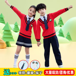 Red Song Chorus Performance Outfit Elementary School Children Kindergarten Opening Ceremony Class Uniform Cotton Performance Clothes