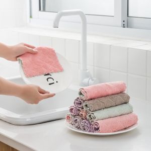 Ready Stock Super Absorbent Microfiber Dishwashing Kitchen Dish Cloth Cleaning Household Soft Practical Tools Towel 洗碗布 不粘油抹布