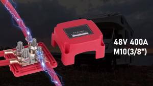 400A 48V Bus Bar Tin Plated Copper Power Distribution Block Ground Busbar Box 4XM10 For Auto RV Marine Truck Boat Heavy Duty