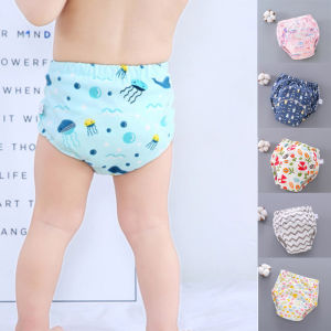 Celana Training กางเกงในกระโถนโถส้วมห้องน้ำเด็กสำหรับเด็กทารกชุดชั้นในออกกำลังกายหัดเดินลายการ์ตูน