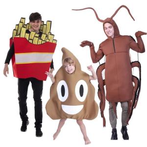 Cockroach Poop Shit Cos Clothing Adult and Children Funny Clothes Roll Paper Virus Halloween Party Matching Dress up