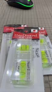 EBISU DIAMOND LEVEL ED-FL ACRYLIC SPIRIT LEVEL WITH 2 VIALS 15 x 25 x 75mm Transparent Made In Japan