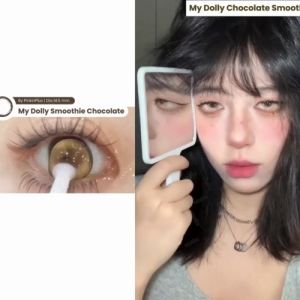 Softlens My Dolly Smoothie Chocolate Natural Lens 14.5mm By Pinkin Softlens Normal & minus