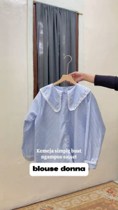 Monna Blouse Stripe Wanita Remaja Terbaru