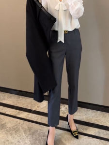 High Waist Straight Leg Casual Pants Womens plus Size Versatile Slimming Nine Point Suit Pants Summer New Arrival