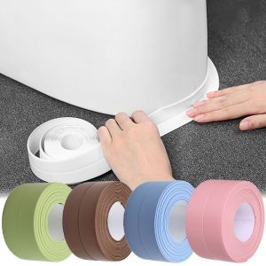 Self Adhesive PVC Sealing Strip Tape for Bathroom Bath Toilet Kitchen Caulk Tape Waterproof Wall Sticker White Mold Proof Tapes