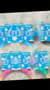 ถุงมือยางไนไตรไวนิล pvc สีดำ ถุงมืออเนกประสงค์ยี่ห้อ Broclean อย่างหนาสัมผัสอาหารได้ พร้อมส่ง ราคาถูก