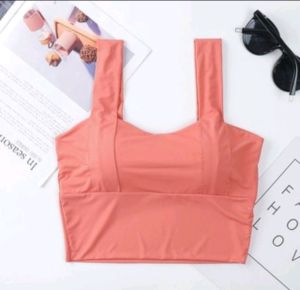EmeryLala Pakaian wanita Bra sport CROP TOP SQUARE NECK seamless tanktop push up  olahraga gym dan fitness