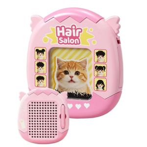 YOUYUEPIN 2 Pcs DIY Magnetic Bead Drawing Board 9.5x4.5x10.5cm Cute Cat Dog Hair Styling Toy Reusable Plastic Fidget Keychain For Kids