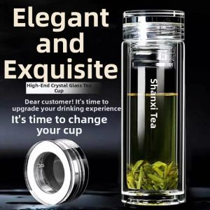 LUTUMEI | Insulated Durable Heat-Resistant Glass Tea Cup with Strainer