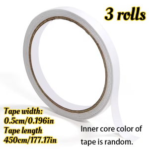 3 Rolls Double-Sided Tape Ideal for Arts Scrapbooking Card Making Gift Wrapping DIY Projects Office Home & School Crafts