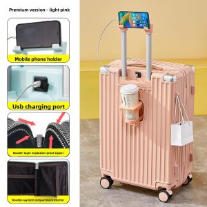 HanRui | Durable Thick Travel Luggage with Large Capacity and Omnidirectional Wheels 24in