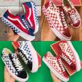 Vans Old Skool (size39-45) Navy Blue Red ลายตาราง มีหลายสี. 