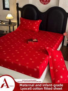 MENGWEIJUE | Red Joyous Wedding Bed Cover