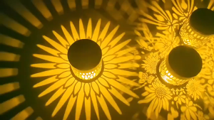 Solar Wall Light Outdoor Garden Lamp Mandala Shadow Hollow Waterproof Patio Christmas Yard Decor