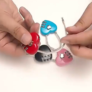 Padlock Outdoor Luggage Code Padlock Valentines Day Gift Resettable 3-Digit Padlock Heart Password