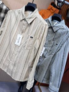 Full of Tone! Vertical Striped Corduroy! Japanese Style Vintage Casual All-Matching Men Overalls Long Sleeve Shirt Tide