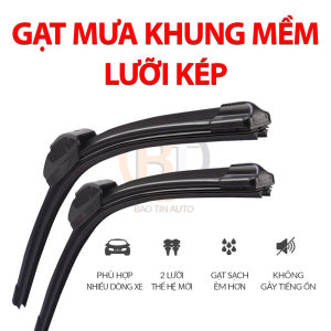 Gạt mưa silicone lưỡi kép chính hãng VTS thanh lưỡi gạt kính nước mưa ô tô xe hơi khung mềm 2 lưỡi cao cấp gat mua luoi kep oto