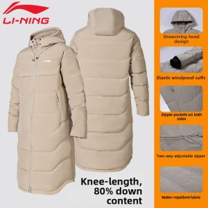 Li-Ning | National Flag Style Thickened Warm Windproof Down Jacket Mid-length