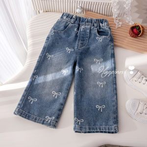 BOW RIBBON Casual Korean Style Denim Pants
