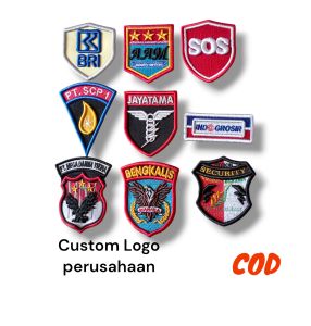 Custom logo perusahaan bordir timbul