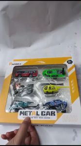 Mainan Mobil Mini Metal Pull Back Racing Car Isi 6 Pcs